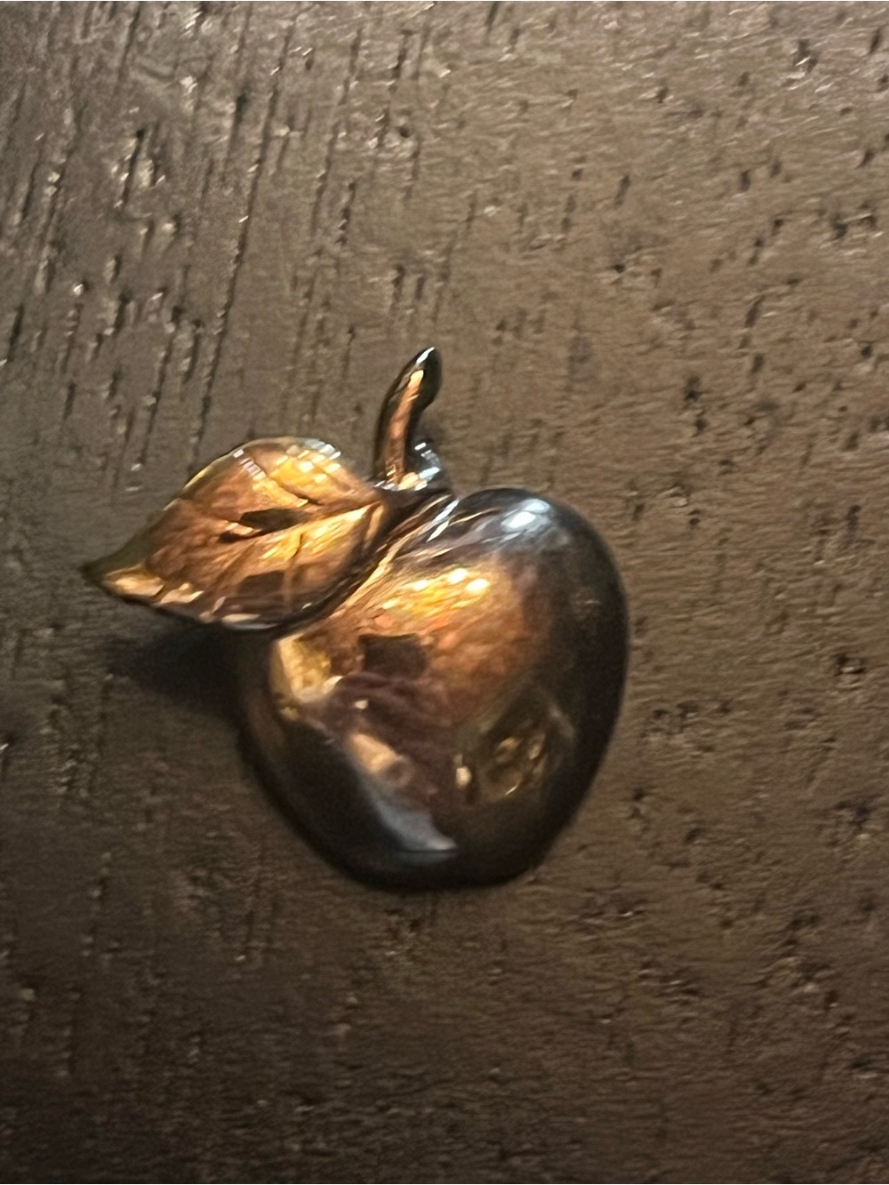 Monet Gold-Tone Apple Pin Brooch